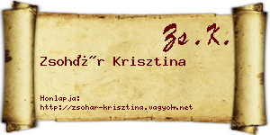 Zsohár Krisztina névjegykártya